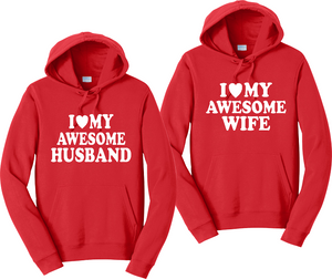 I love my Awesome Husband / Wife  Unisex Hooded Sweatshirt