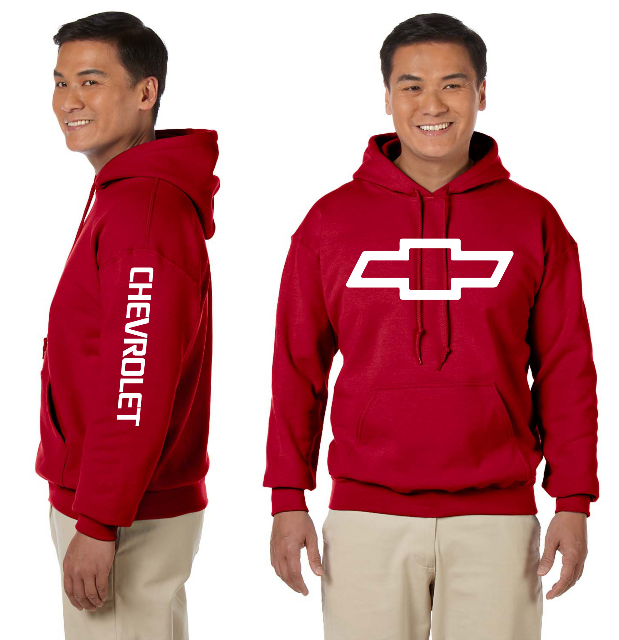 Men's General Motors Chevrolet Gearshift Pattern Pull Over Hoodie - Red -  2X Large